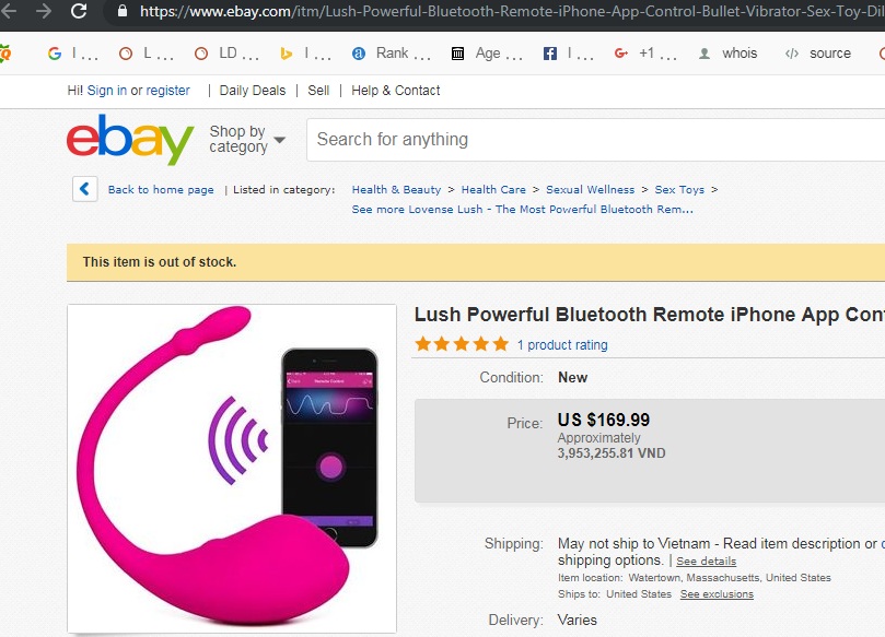  Phân phối Trứng rung lush lovense Bluetooth made in USA giá tốt